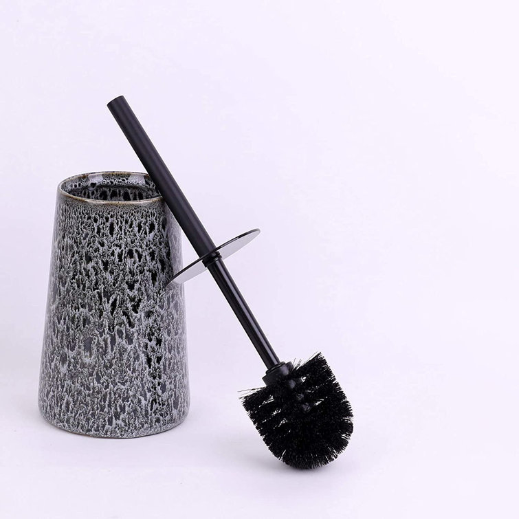 SSHAOSS Ceramic Toilet Brush Set Toilet Brush With Holder, Strong